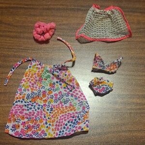 Vintage Colorful Doll Clothing Set
